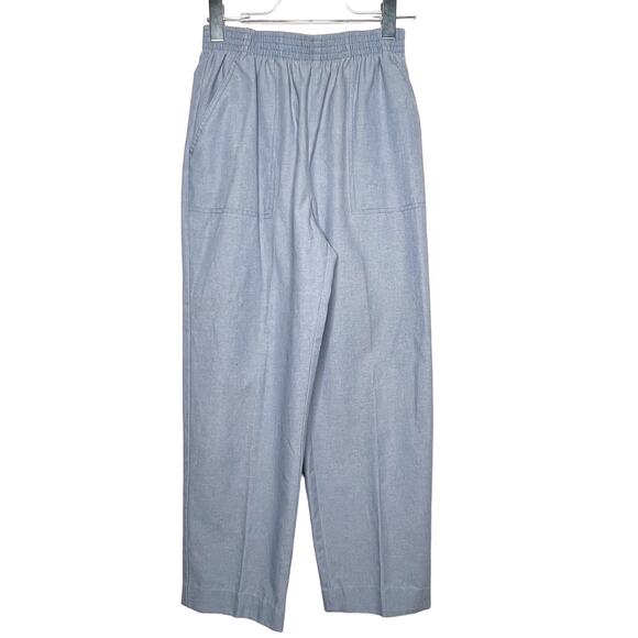 ALFRED DUNNER Classic Pull-On Trouser Pants Elastic Waist Chambray Blue Size 8 - Picture 2 of 7